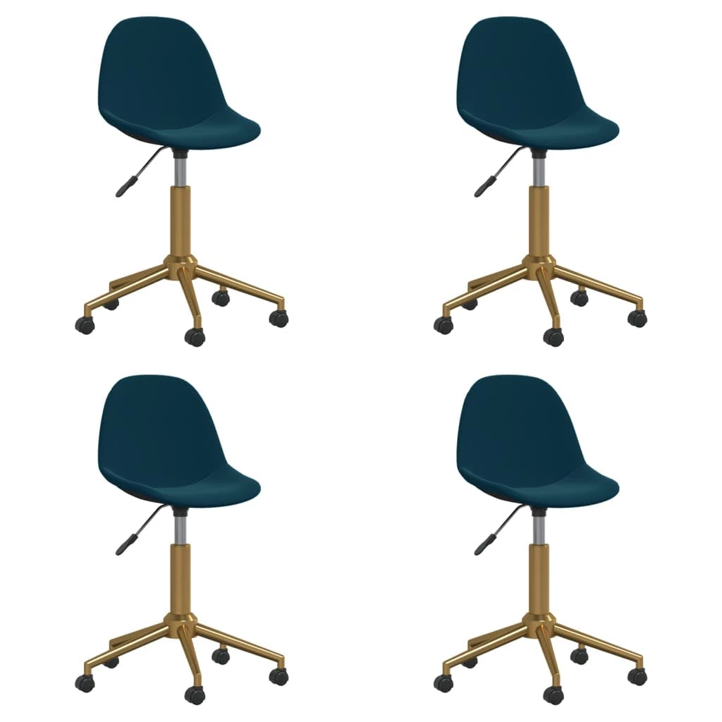 Null VidaXL Esszimmerstühle 4 Stk. Drehbar Blau Samt