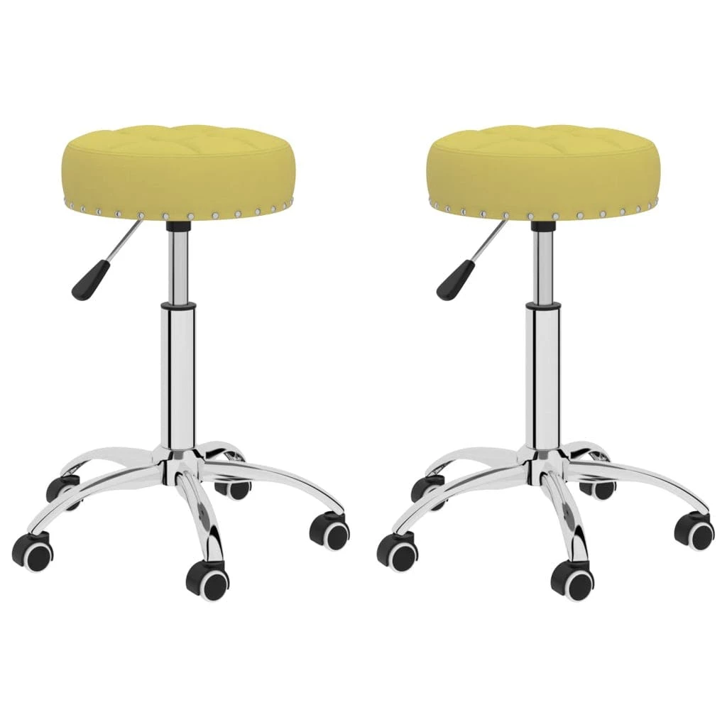 Null VidaXL Esszimmerstühle 2 Stk. Drehbar Grün Stoff – Bild 3