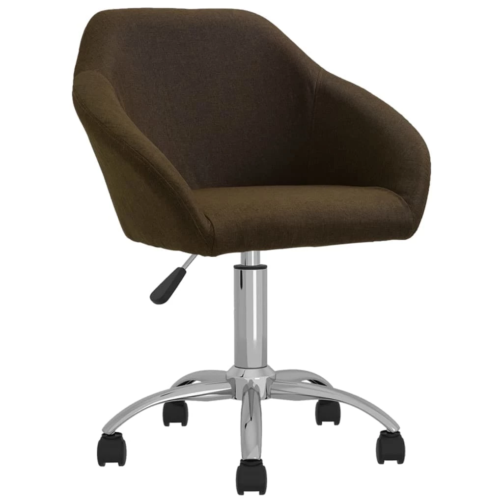 Null VidaXL Esszimmerstuhl Drehbar Dunkelbraun Stoff – Bild 5