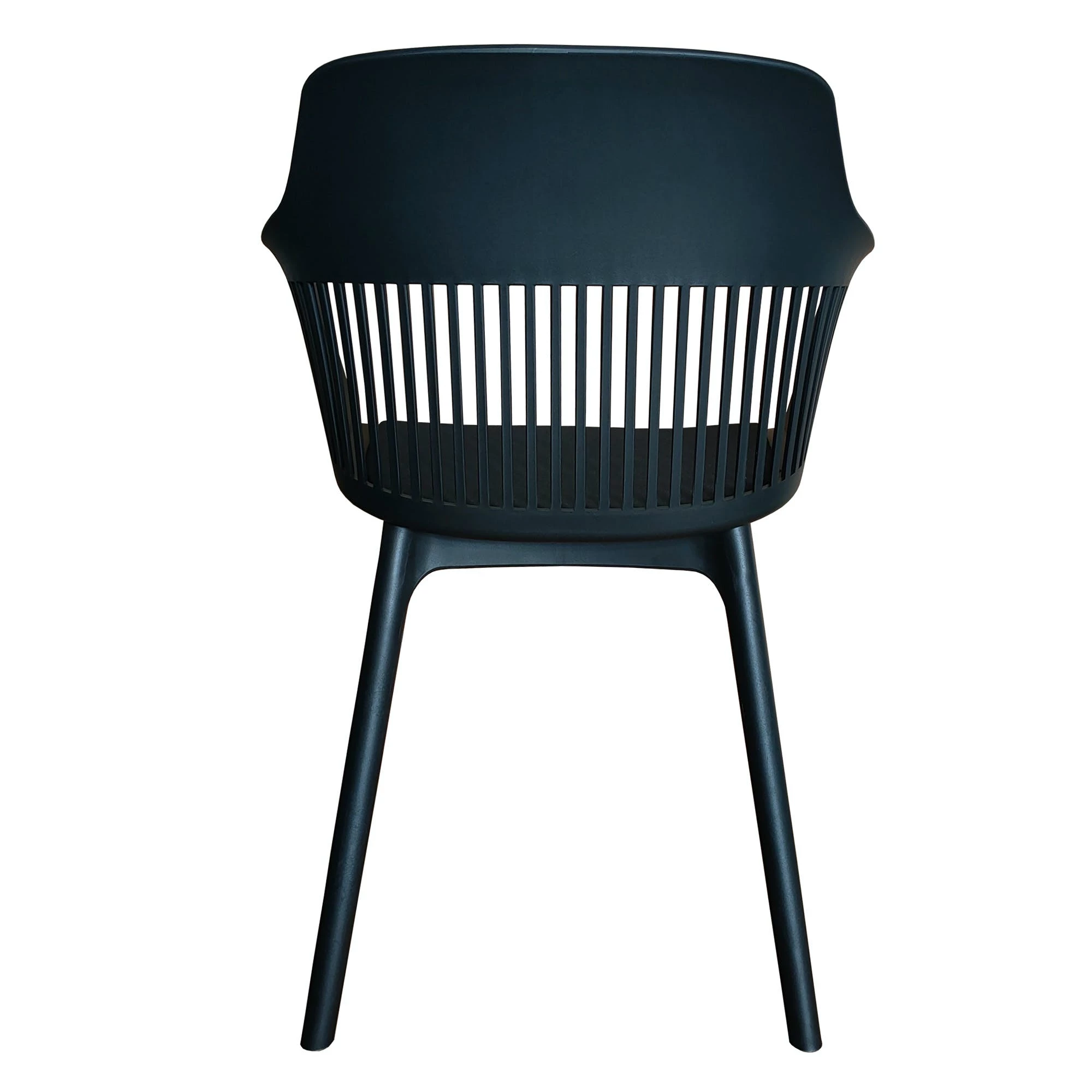 Null Trisens Moderner Gartenstuhl In Eleganter Optik - Bequeme Esszimmerstühle Pflegeleichte Terrassenmöbel Für Den Außen- Und Innenbereich 2 St. Schwarz – Bild 6