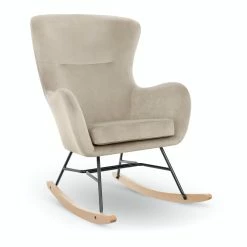 Null Fromm & Starck Schaukelstuhl - Samt - Buchenholz - Grau