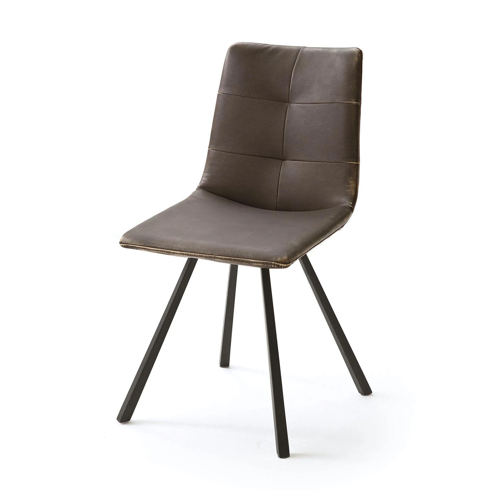 Null Stuhl Alessia E Grau Im 2er Set 4-Fuß Gestell Rund Konisch Anthrazit – Bild 6