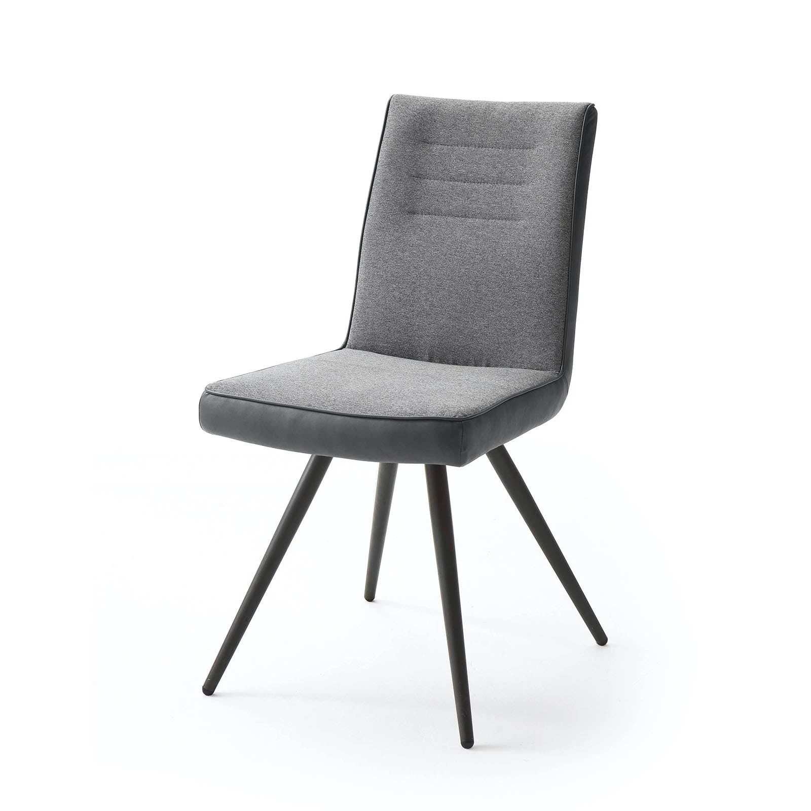 Null Stuhl Alessia E Grau Im 2er Set 4-Fuß Gestell Rund Konisch Anthrazit