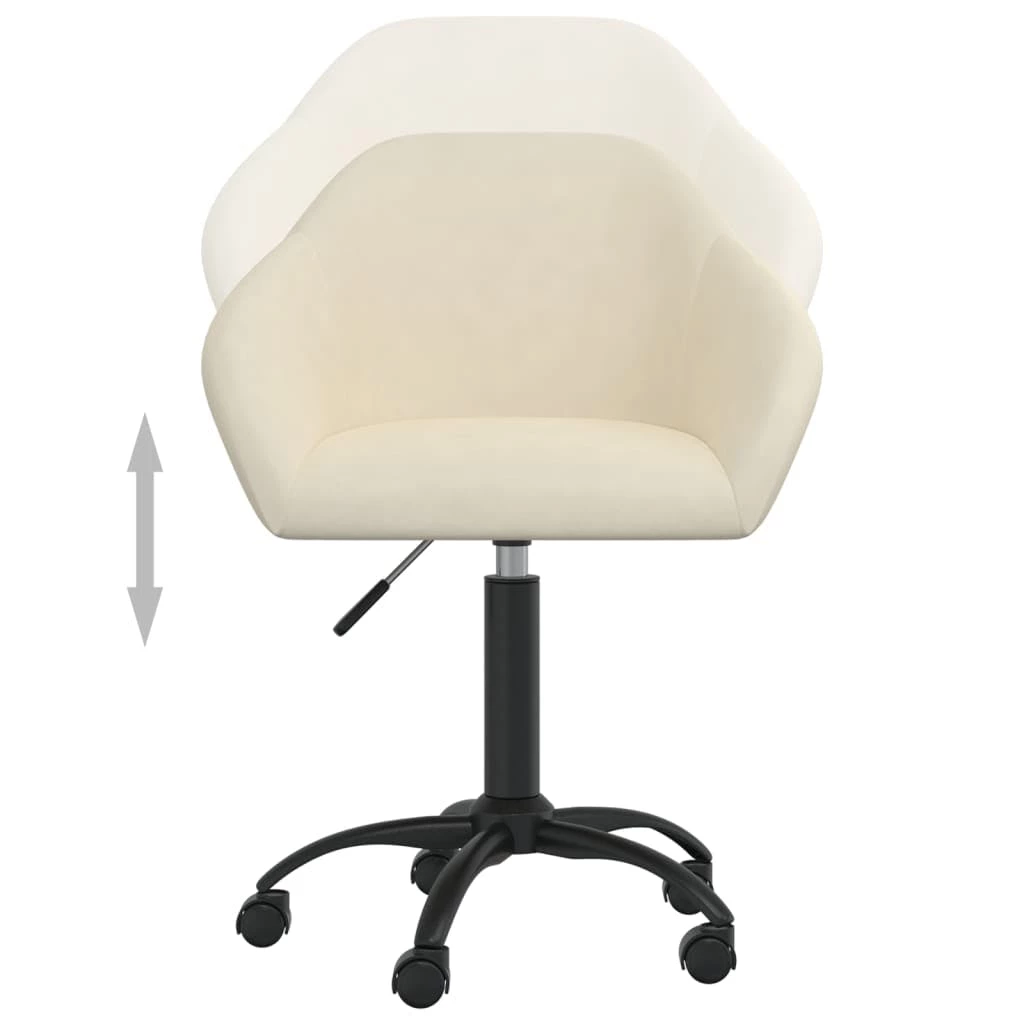 Null VidaXL Esszimmerstühle 4 Stk. Drehbar Creme Samt – Bild 7