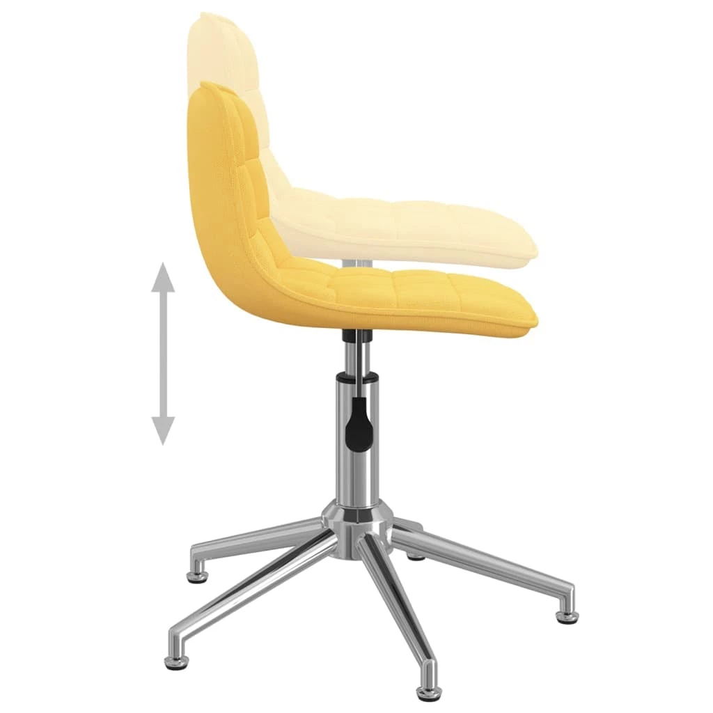 Null VidaXL Esszimmerstühle 4 Stk. Drehbar Gelb Stoff – Bild 6