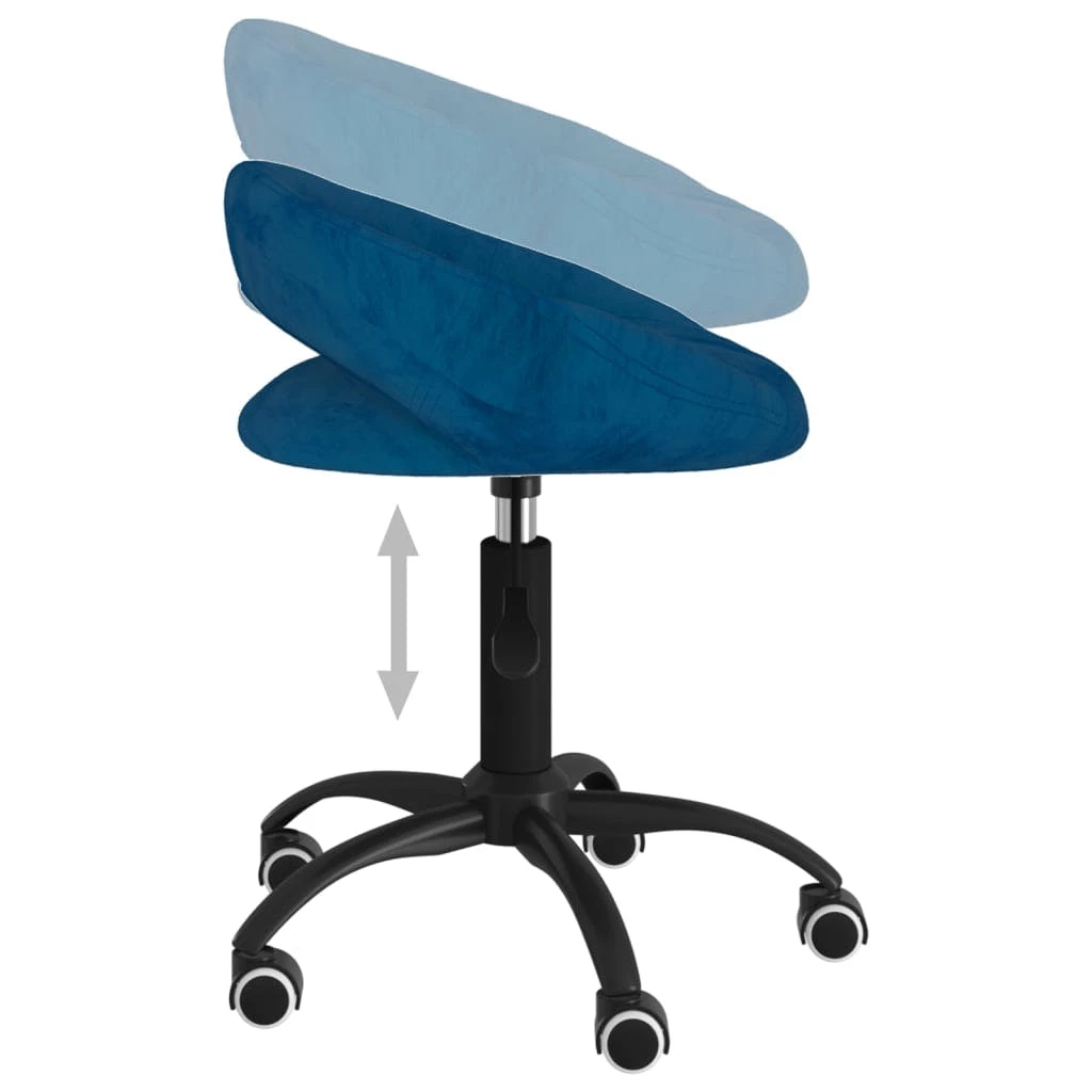 Null VidaXL Esszimmerstühle Drehbar 2 Stk. Blau Samt – Bild 7