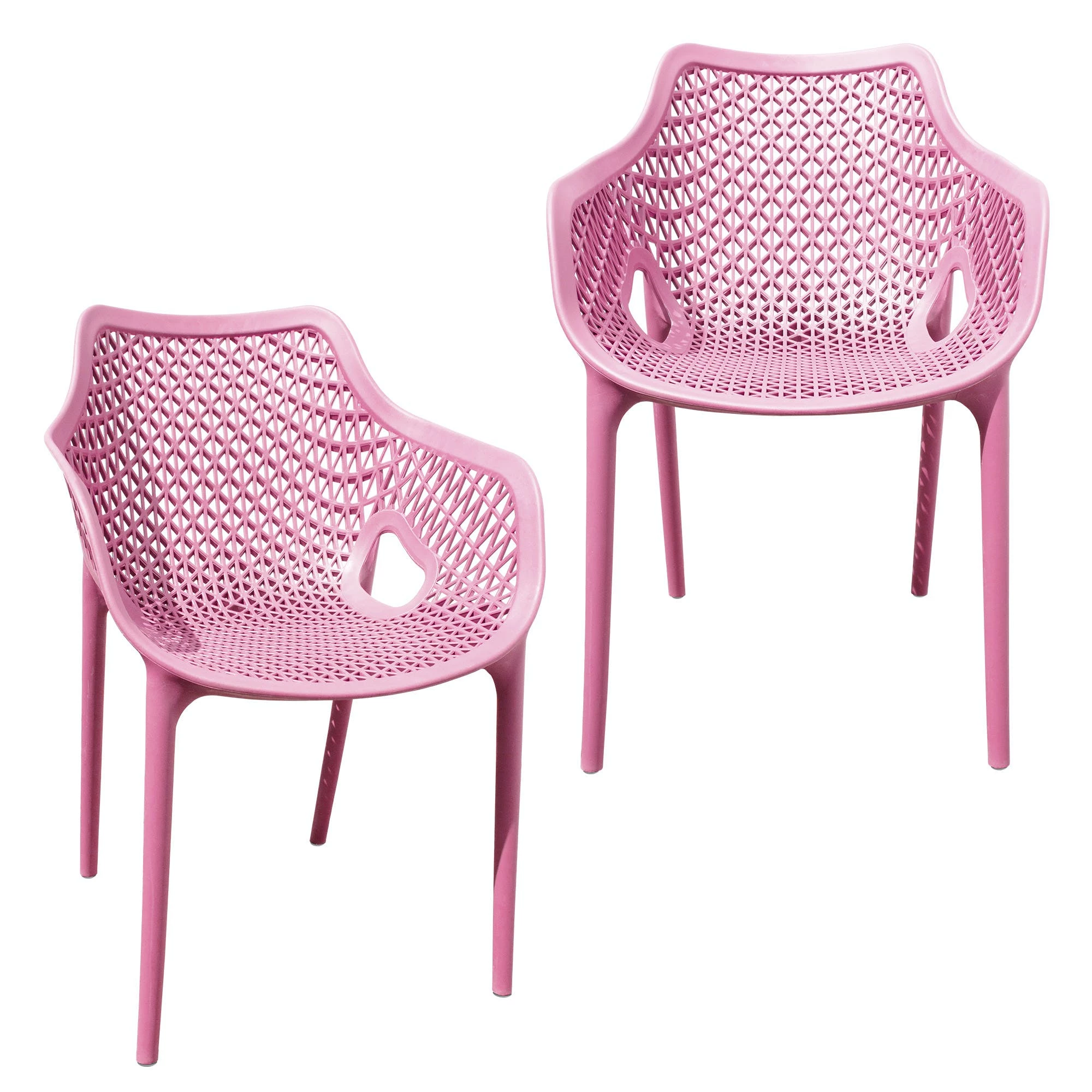 Null Gartensessel Gartenstuhl Kunststoff Stapelstuhl Armlehne Küchenstuhl Bistrostuhl 2 St. Grau – Bild 3