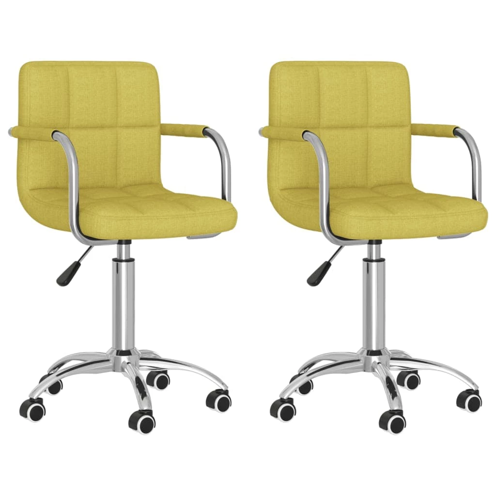 Null VidaXL Esszimmerstühle 2 Stk. Drehbar Grün Stoff – Bild 4