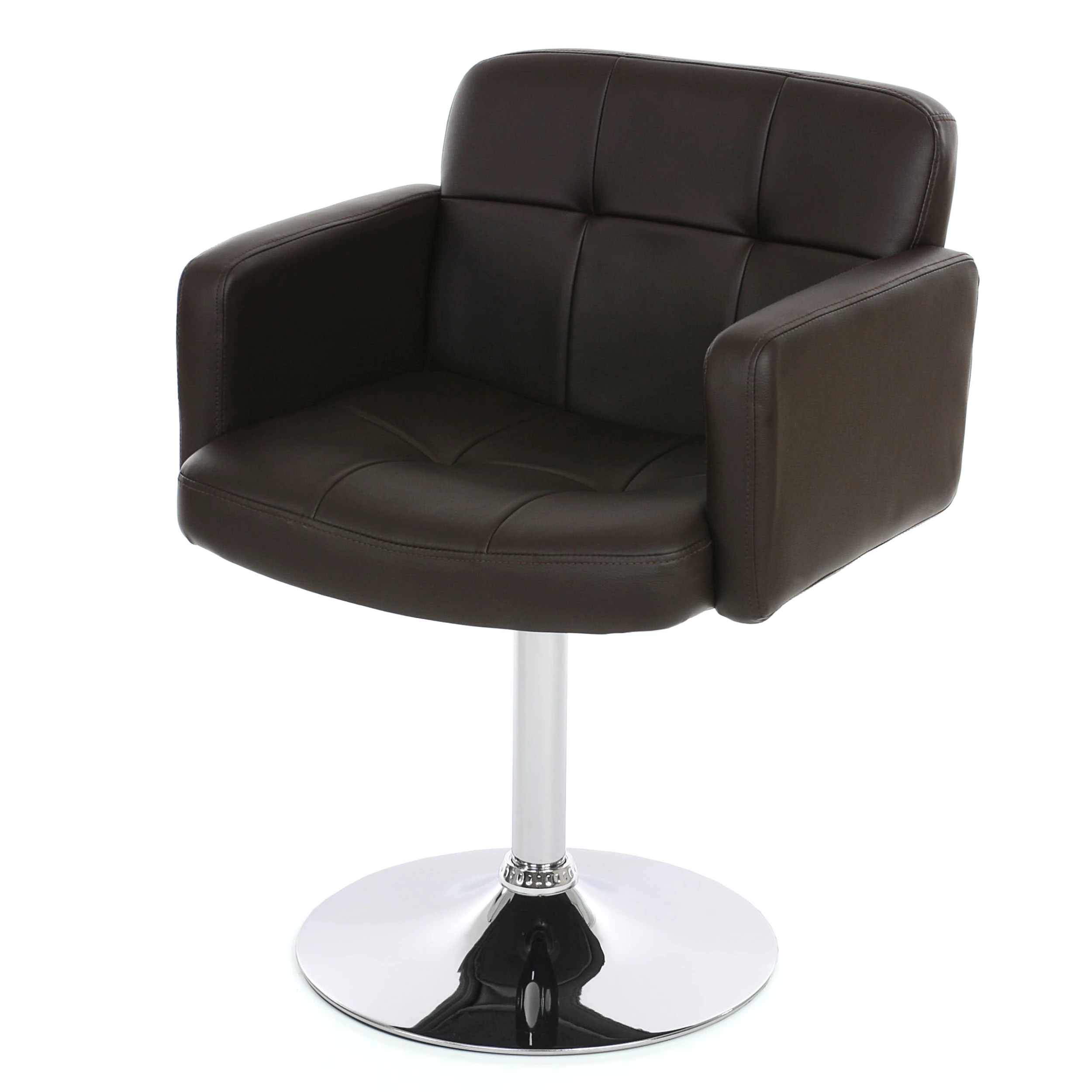 Null Esszimmerstuhl Stoff - Leinen Wohnzimmerstuhl Küchenstuhl Drehstuhl Stühle 1 St. Braun – Bild 3