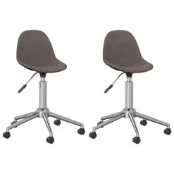 Null VidaXL Esszimmerstühle 2 Stk. Drehbar Taupe Stoff