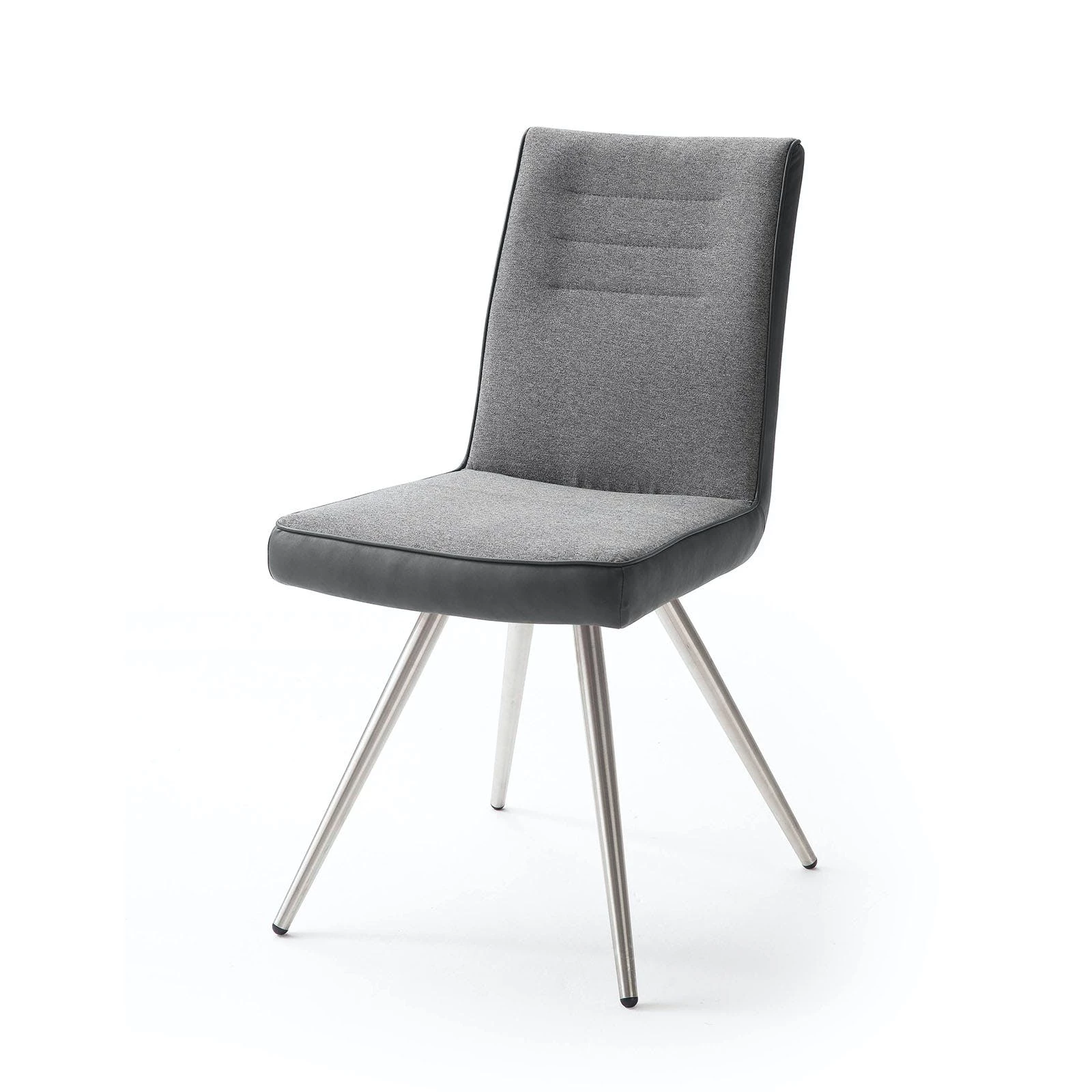 Null Stuhl Alessia E Grau Im 2er Set 4-Fuß Gestell Rund Konisch Anthrazit – Bild 5