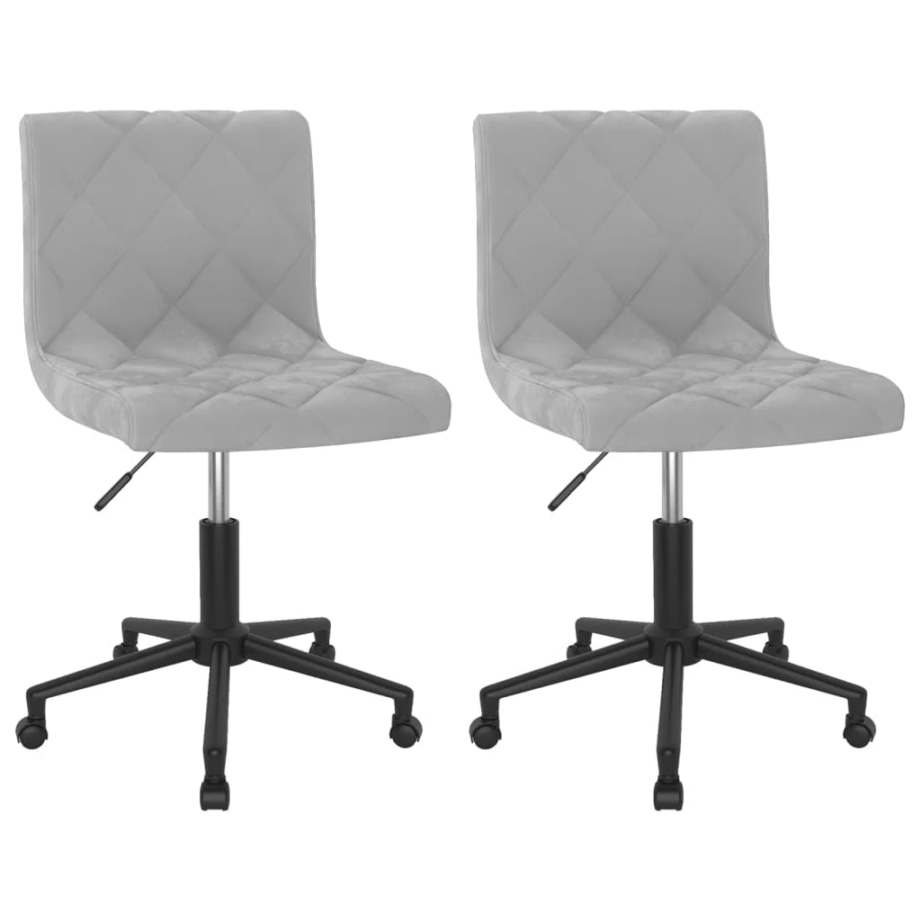 Null VidaXL Esszimmerstühle 2 Stk. Drehbar Hellgrau Samt – Bild 2