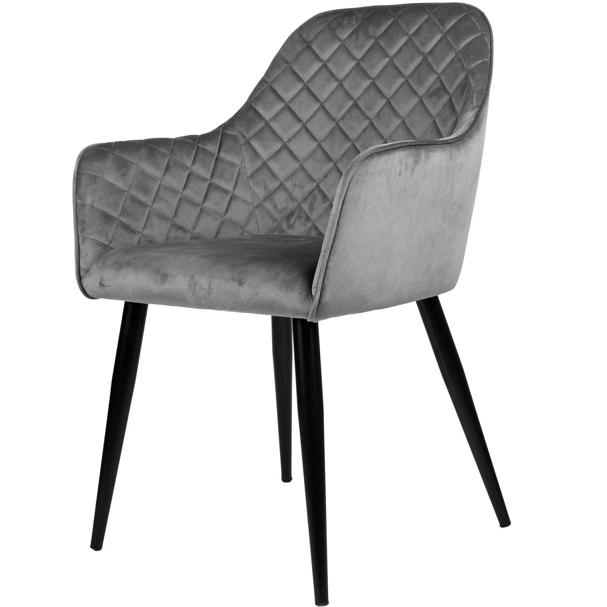 Null Esszimmerstühle Design Stuhl Mit Arm-Rücklehne Wohnzimmerstuhl Polsterstuhl Samt 1 St. Schwarz – Bild 3