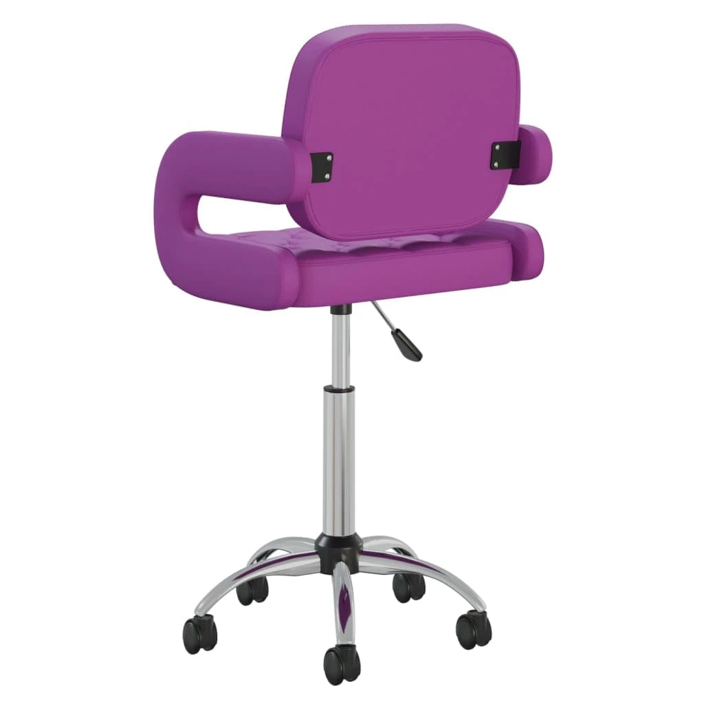 Null VidaXL Esszimmerstühle 2 Stk. Drehbar Lila Kunstleder – Bild 7