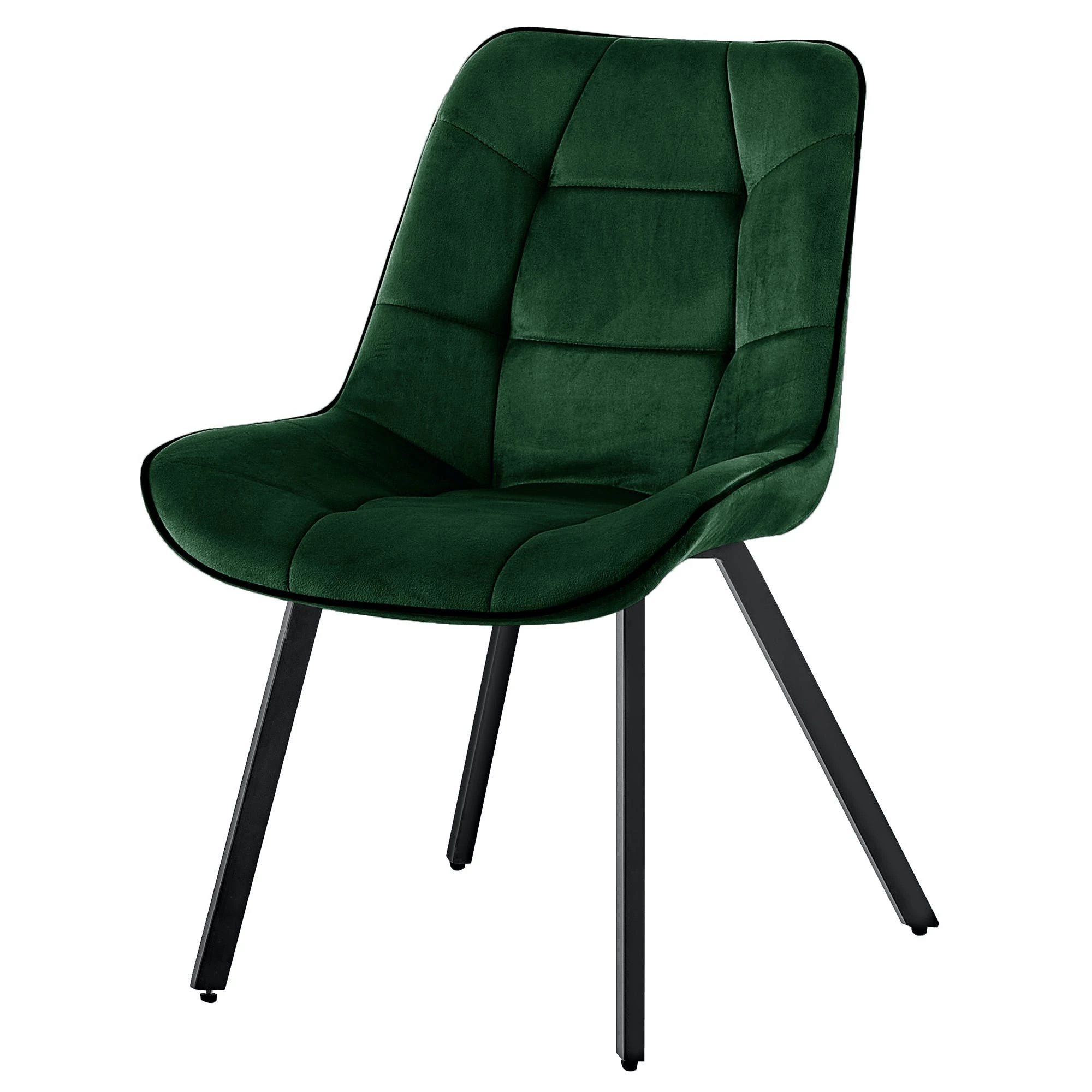 Null Samtstühle Stoffstühle Polsterstuhl Esszimmerstühle Küchenstühle Aus Samt Metallbeine 3 St. Grün – Bild 2