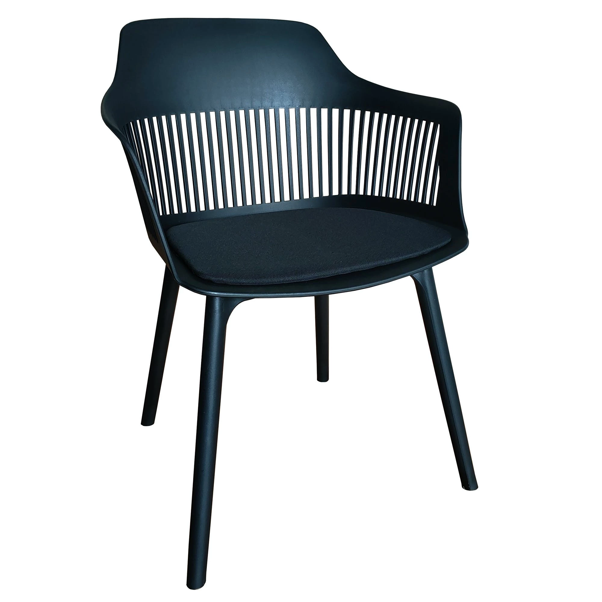 Null Trisens Moderner Gartenstuhl In Eleganter Optik - Bequeme Esszimmerstühle Pflegeleichte Terrassenmöbel Für Den Außen- Und Innenbereich 1 St. Schwarz