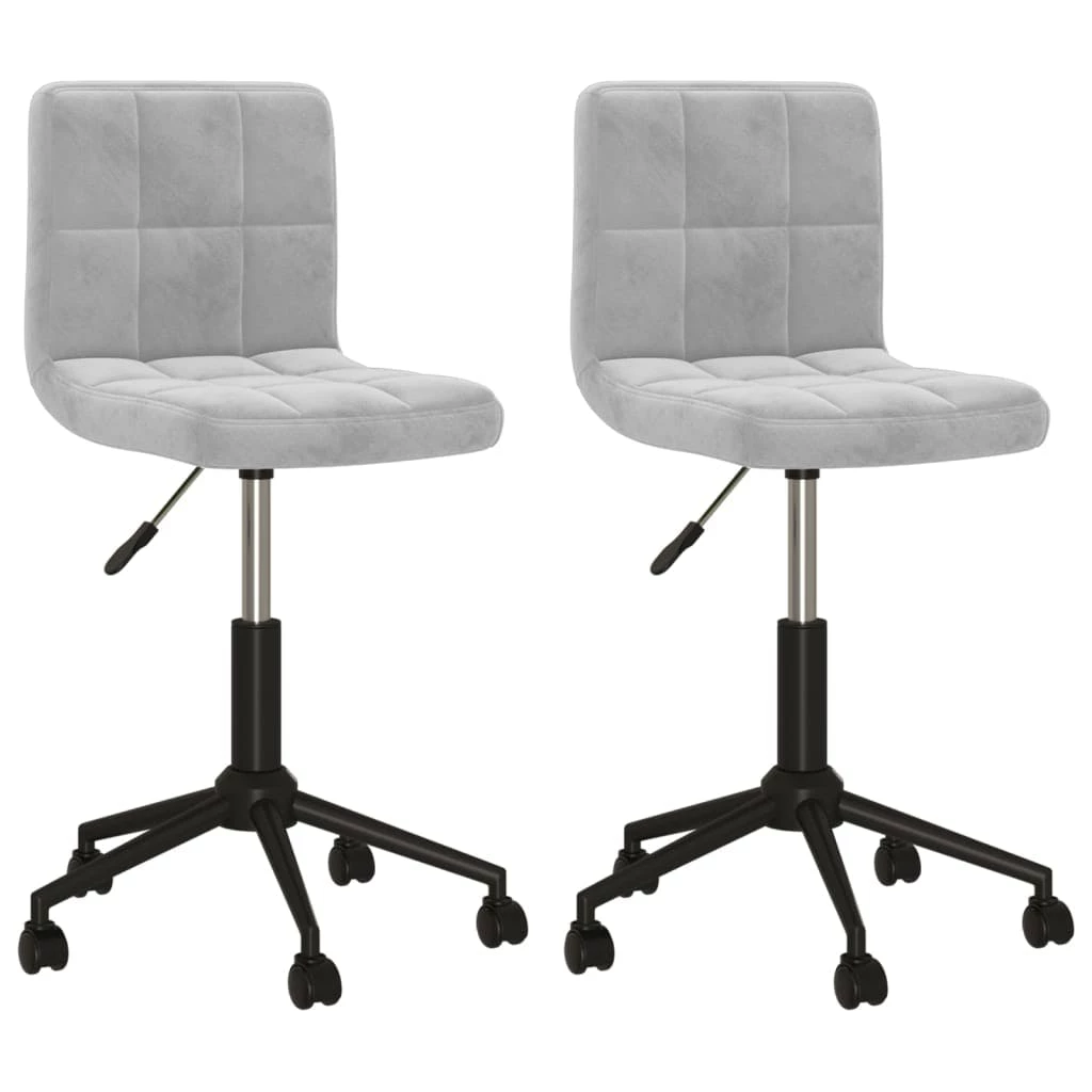 Null VidaXL Esszimmerstühle 2 Stk. Drehbar Hellgrau Samt