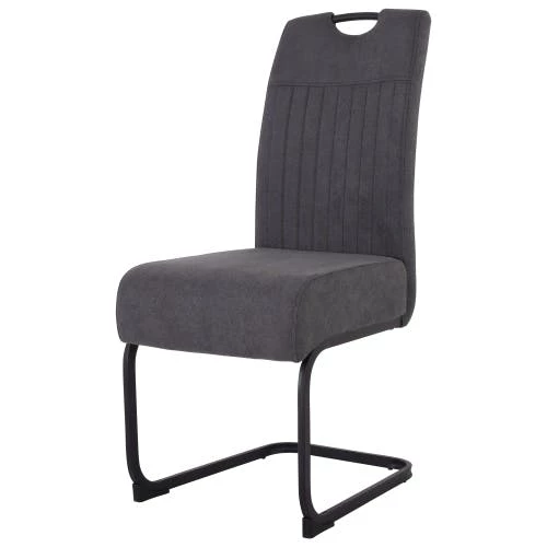 Null Raburg Louming 2er Set Freischwinger MARGIE, Stoff, Grau, Gestell: Schwarz – Bild 6