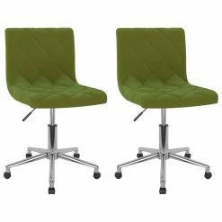 Null VidaXL Esszimmerstühle 2 Stk. Drehbar Hellgrün Samt