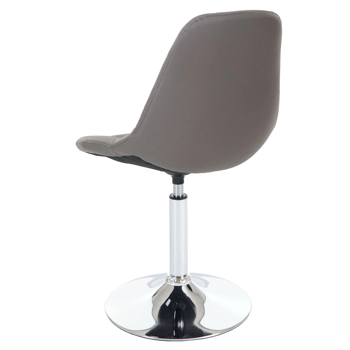 Null Esszimmerstuhl HWC-A60, Stuhl Drehstuhl, Retro 50er Jahre Design ~ Kunstleder Taupe-grau, Chromfuß – Bild 4