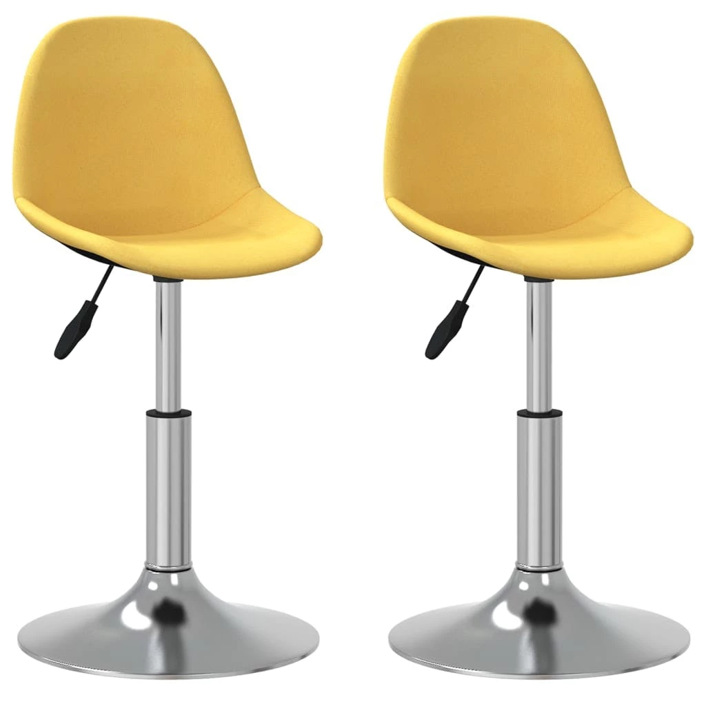 Null VidaXL Esszimmerstühle 2 Stk. Drehbar Senfgelb Stoff