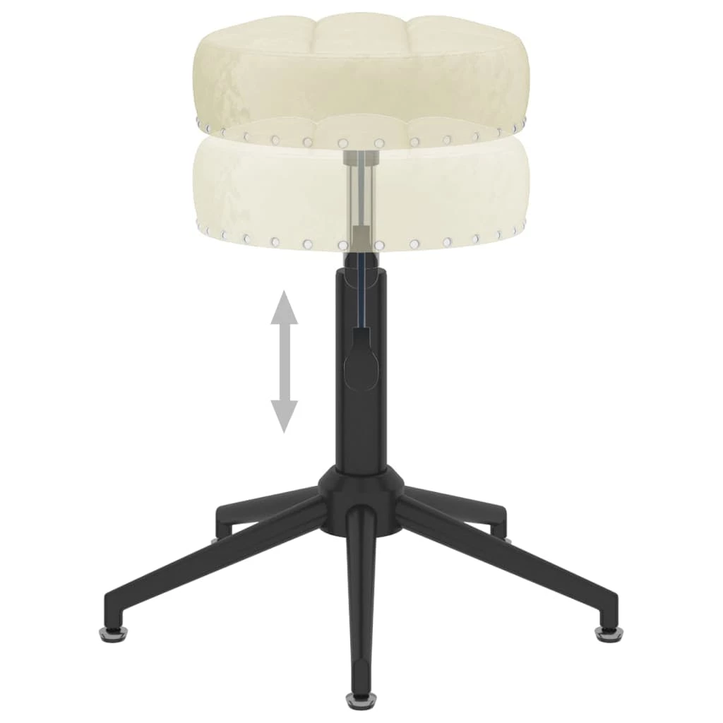 Null VidaXL Esszimmerstühle 4 Stk. Drehbar Creme Samt – Bild 7