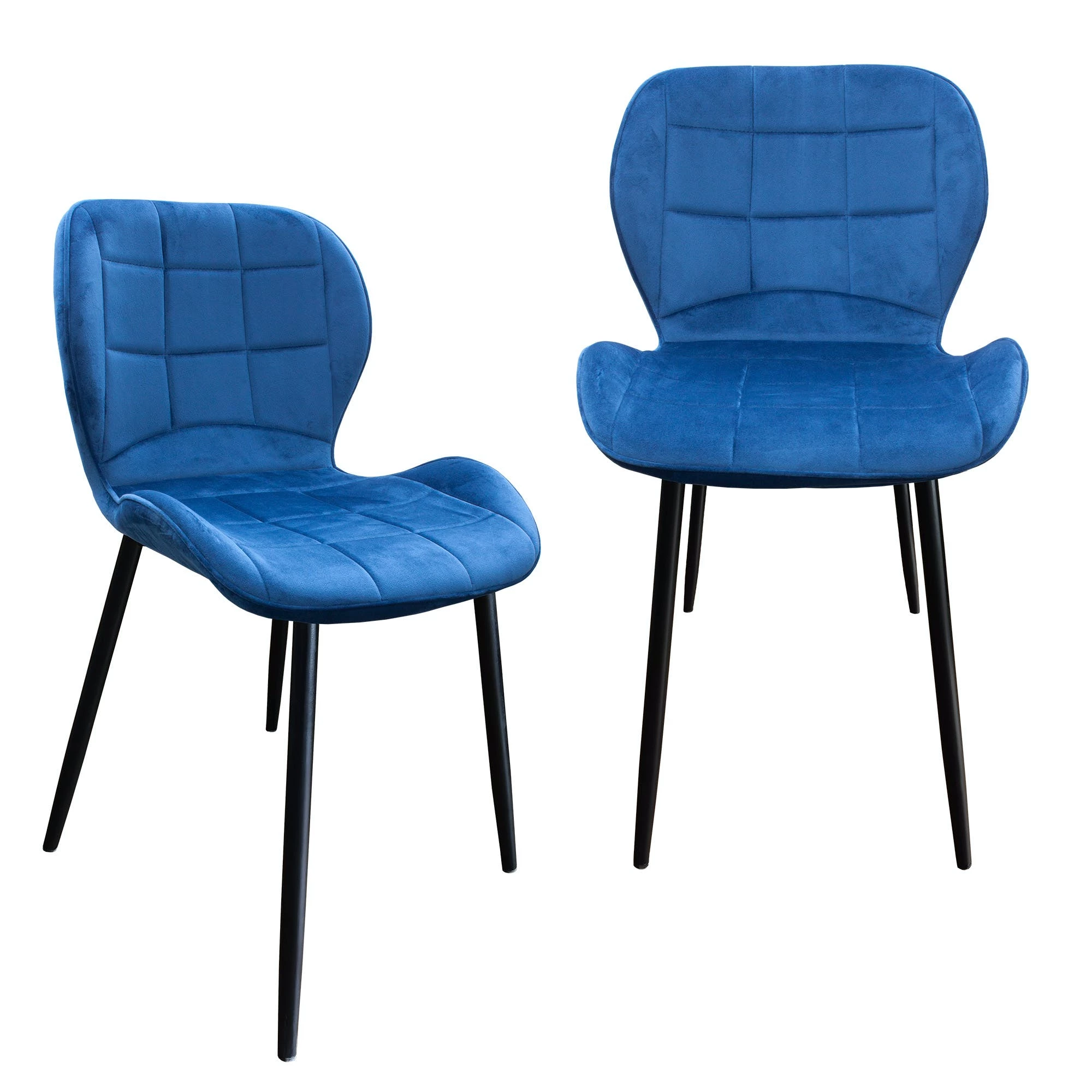 Null Esszimmerstuhl, Küchenstuhl , Mit Einem Samtvelours Bezug Und Einem Metallgestell 3 St. Samt - Navi – Bild 2