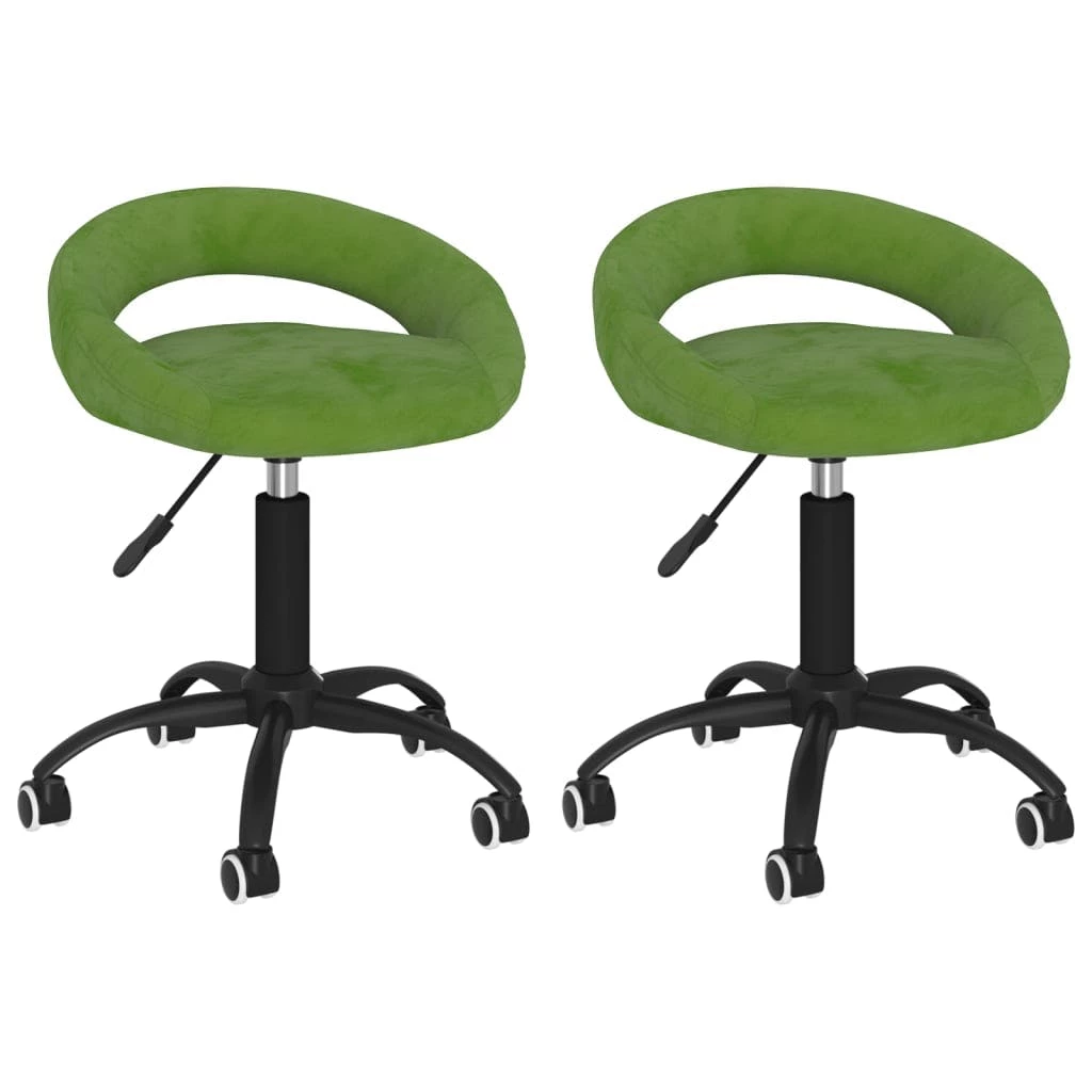 Null VidaXL Esszimmerstühle 2 Stk. Drehbar Hellgrün Samt – Bild 4