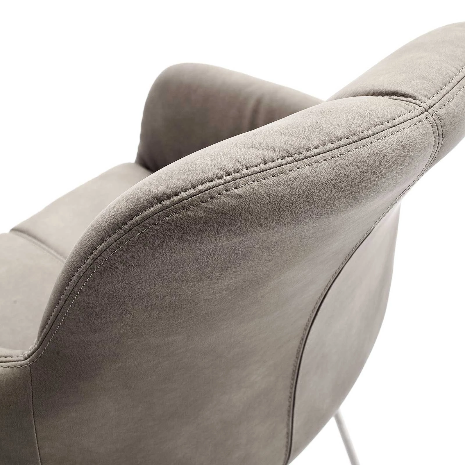 Null Schwingstuhl 2er Set In Braun / Schwingrahmen Edelstahl Gebürstet – Bild 7