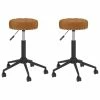 Null VidaXL Essstühle 2 Stk. Drehbar Braun Samt