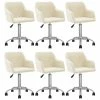 Null VidaXL Esszimmerstühle 6 Stk. Drehbar Creme Stoff