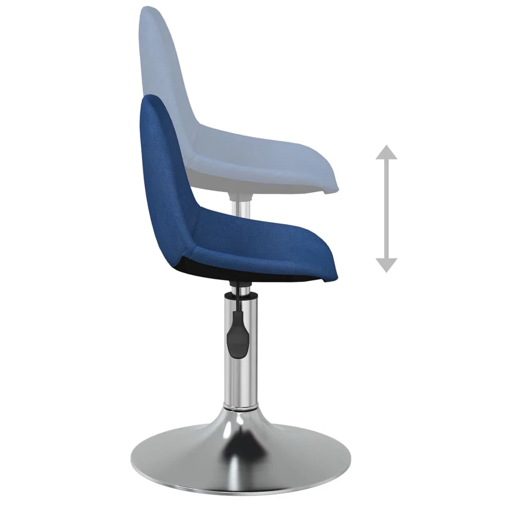 Null VidaXL Esszimmerstuhl Blau Stoff – Bild 7