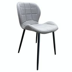 Null Esszimmerstuhl, Küchenstuhl , Mit Einem Samtvelours Bezug Und Einem Metallgestell 1 St. Stoffbezug - Grau