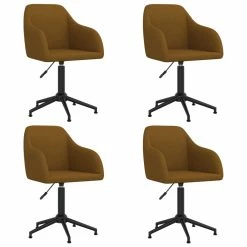 Null VidaXL Esszimmerstühle 4 Stk. Drehbar Braun Samt