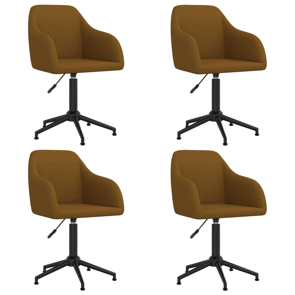 Null VidaXL Esszimmerstühle 4 Stk. Drehbar Braun Samt – Bild 4