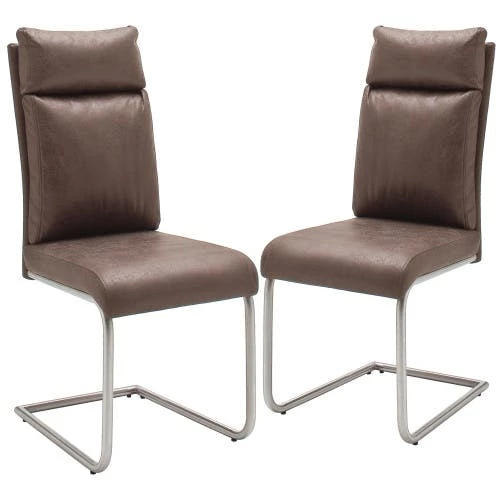 Null Raburg 2er-Set Esszimmerstuhl PIA In ANTHRAZIT, Chenille-Look, Gestell SILBER – Bild 2