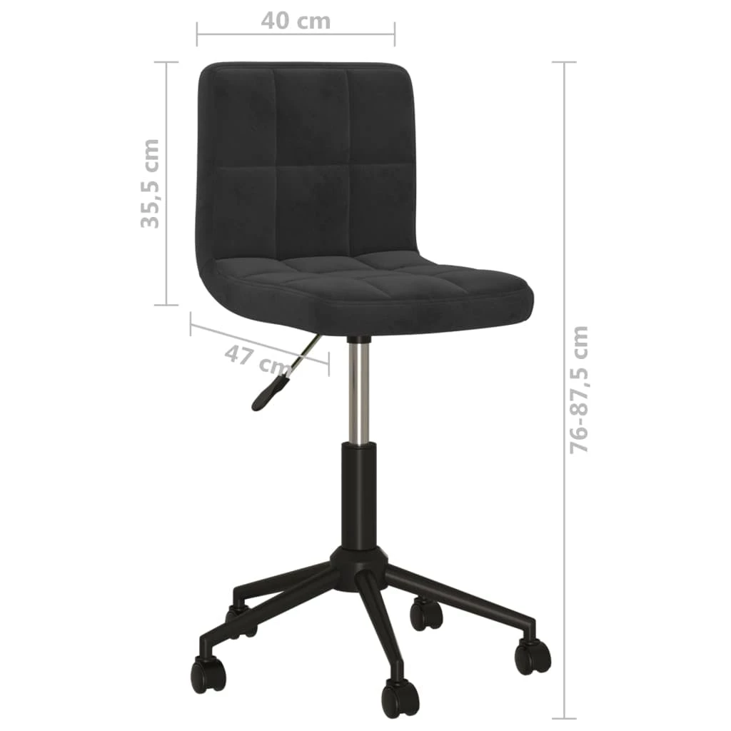 Null VidaXL Esszimmerstühle 2 Stk. Drehbar Schwarz Samt – Bild 6