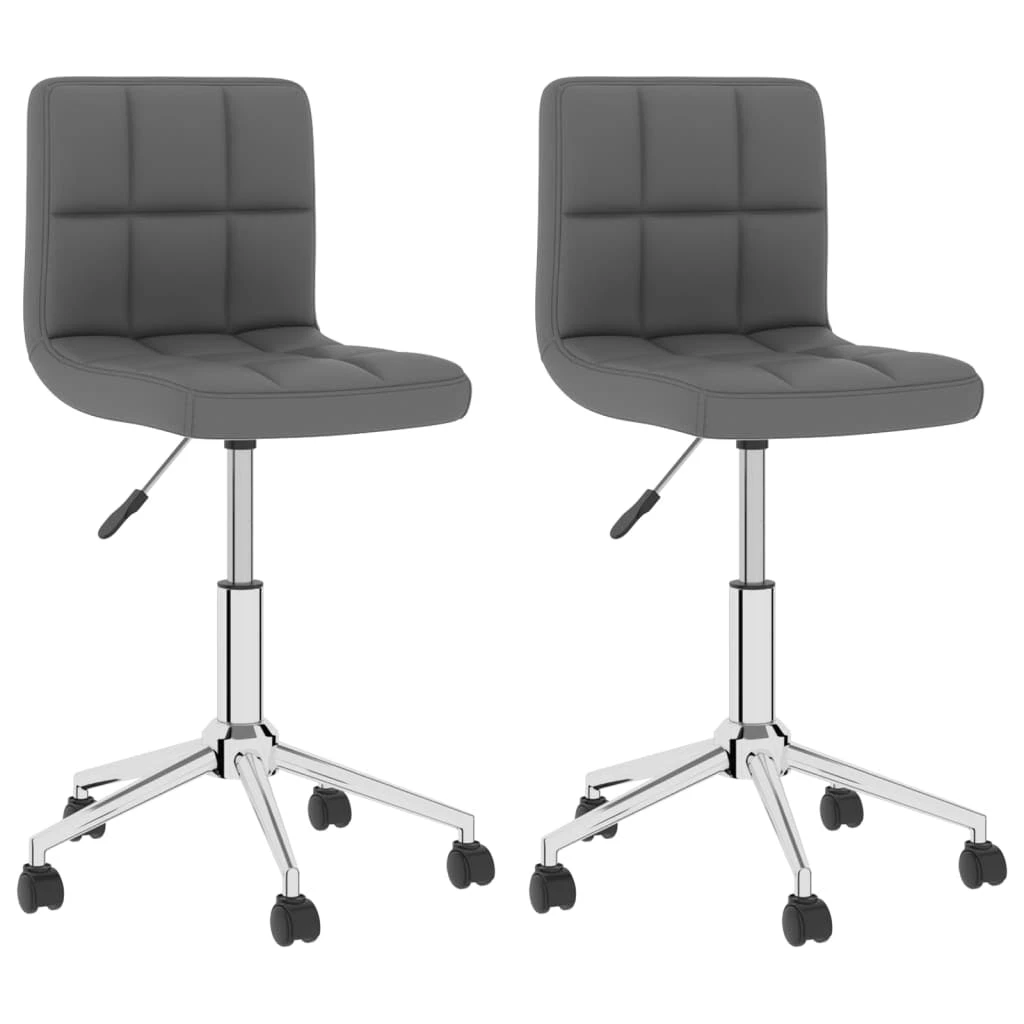 Null VidaXL Esszimmerstühle 4 Stk. Drehbar Grau Kunstleder – Bild 5