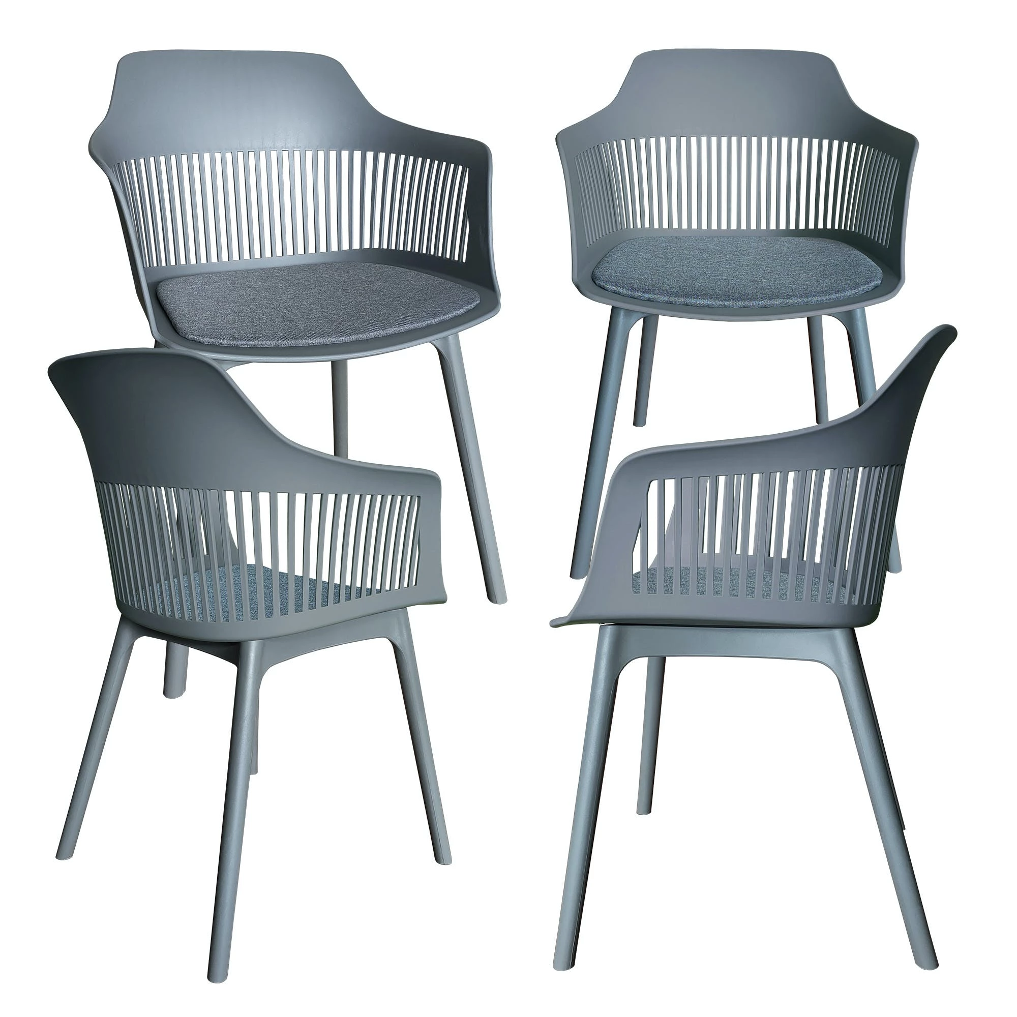 Null Trisens Moderner Gartenstuhl In Eleganter Optik - Bequeme Esszimmerstühle Pflegeleichte Terrassenmöbel Für Den Außen- Und Innenbereich 2 St. Schwarz – Bild 4