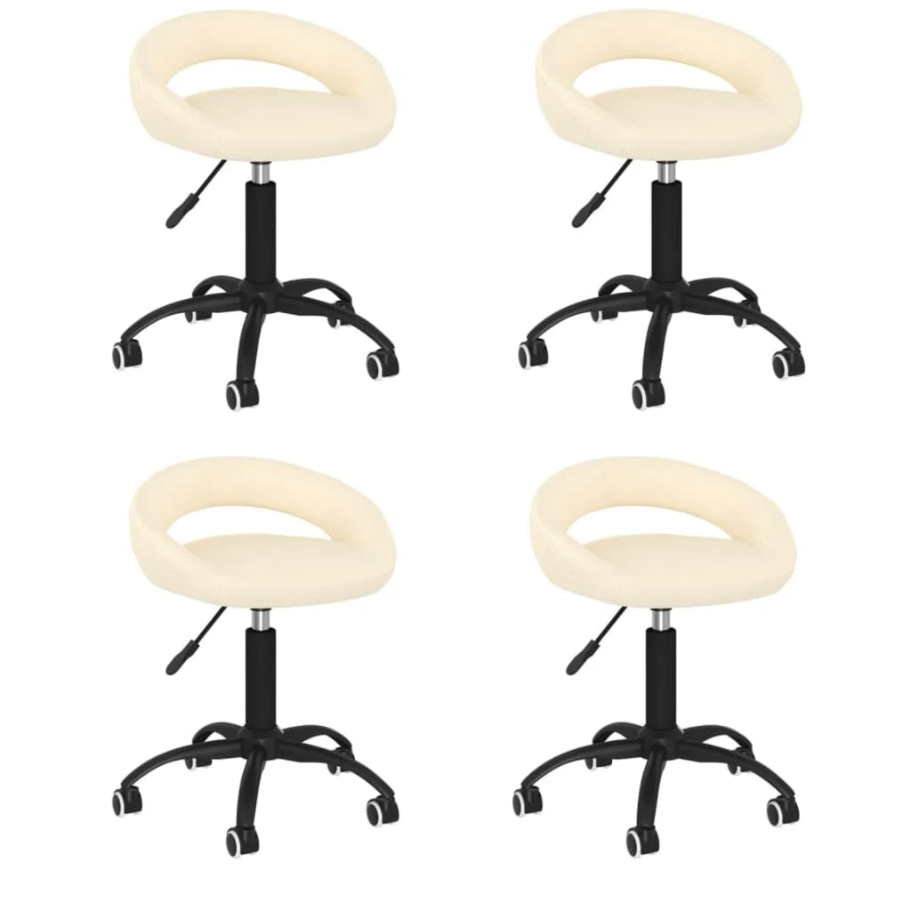Null VidaXL Esszimmerstühle 4 Stk. Drehbar Creme Samt