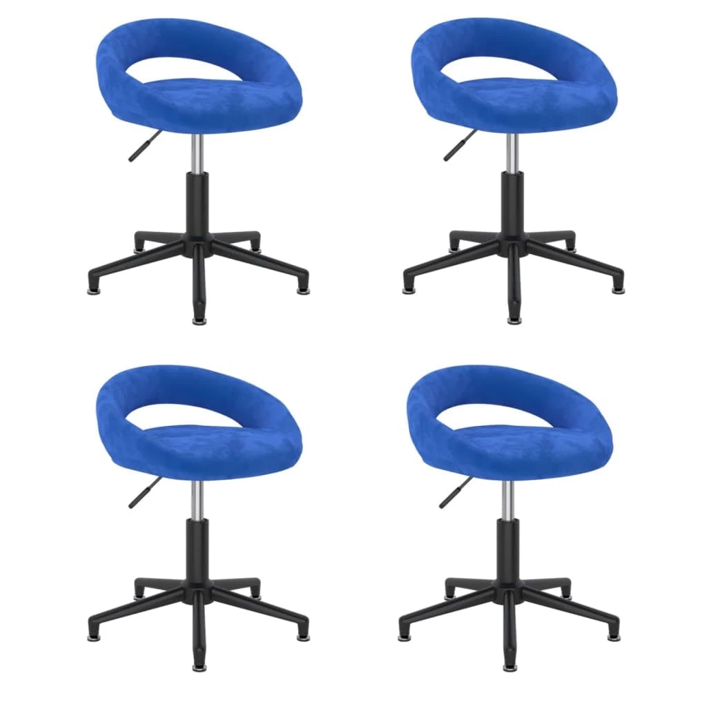 Null VidaXL Esszimmerstühle 4 Stk. Drehbar Blau Samt – Bild 5