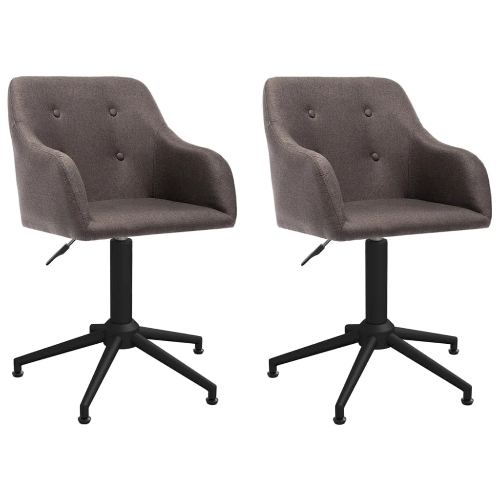 Null VidaXL Esszimmerstühle 2 Stk. Drehbar Taupe Stoff – Bild 3