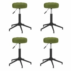 Null VidaXL Esszimmerstühle 4 Stk. Drehbar Hellgrün Samt