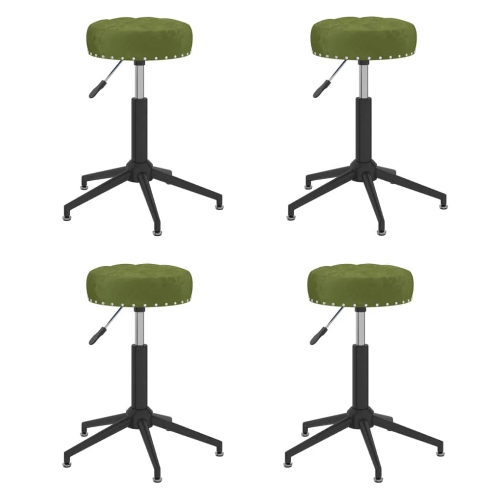 Null VidaXL Esszimmerstühle 4 Stk. Drehbar Hellgrün Samt