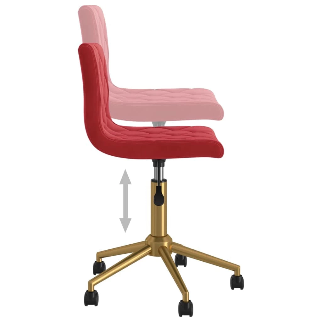 Null VidaXL Esszimmerstühle 2 Stk. Drehbar Weinrot Samt – Bild 7