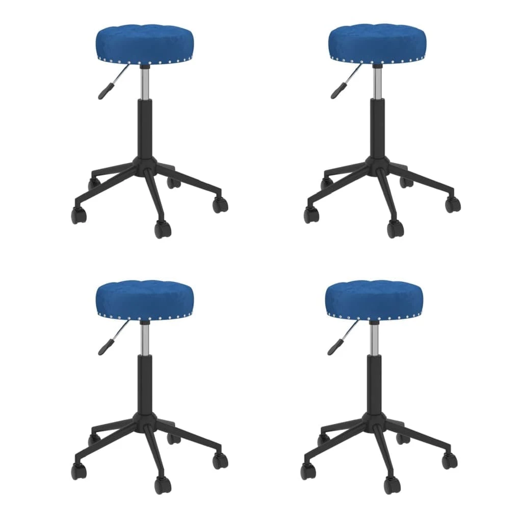 Null VidaXL Esszimmerstühle 4 Stk. Drehbar Blau Samt – Bild 4