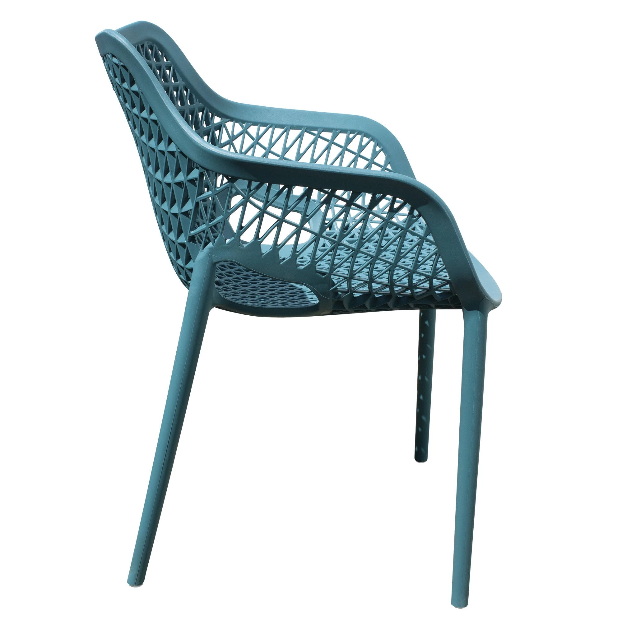 Null Gartensessel Gartenstuhl Kunststoff Stapelstuhl Armlehne Küchenstuhl Bistrostuhl 1 St. Türkis – Bild 7