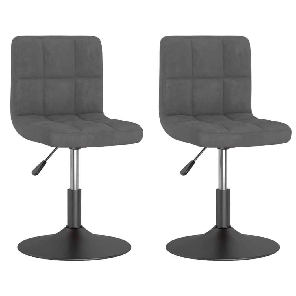 Null VidaXL Esszimmerstühle 2 Stk. Drehbar Dunkelgrau Samt – Bild 4