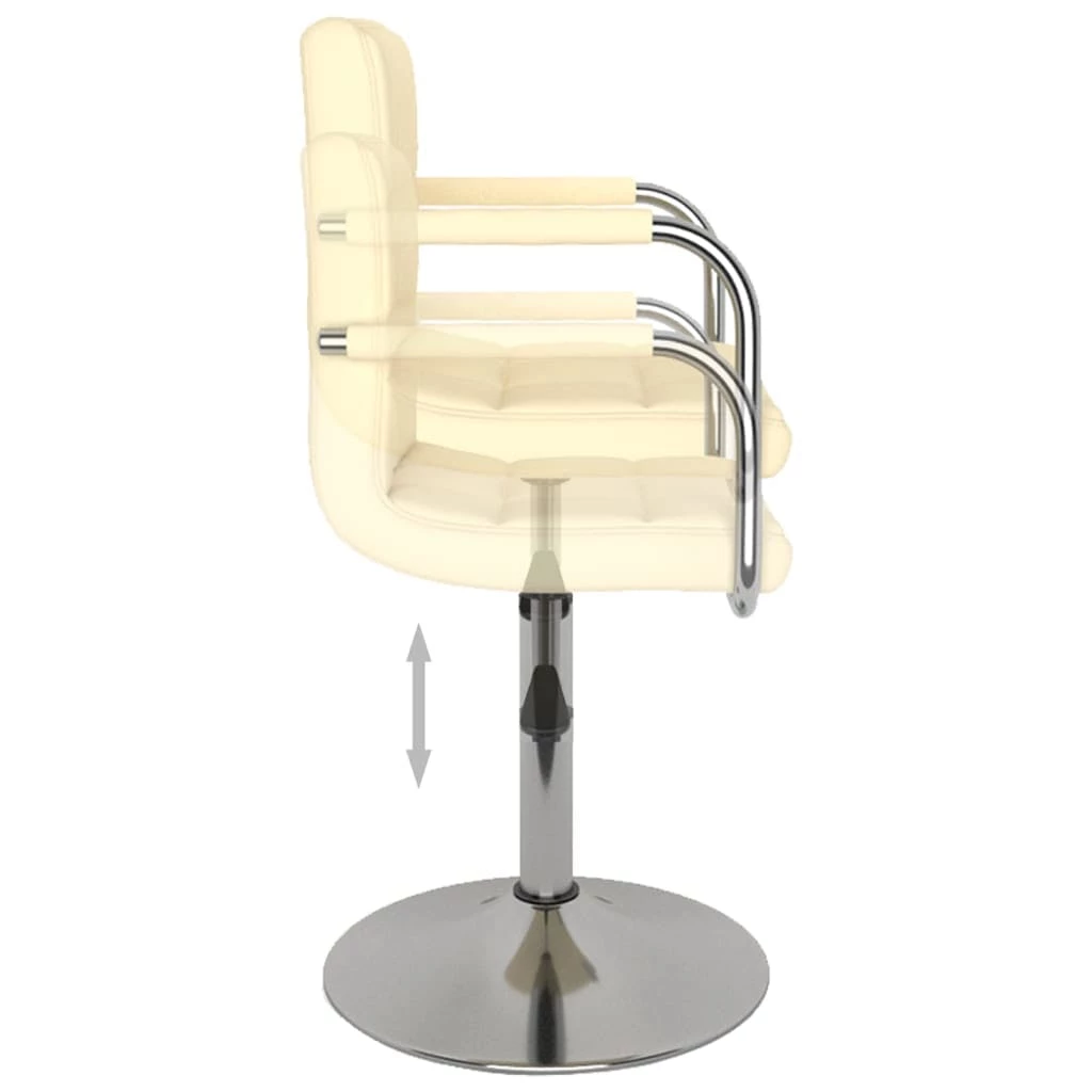 Null VidaXL Esszimmerstuhl Creme Kunstleder – Bild 7