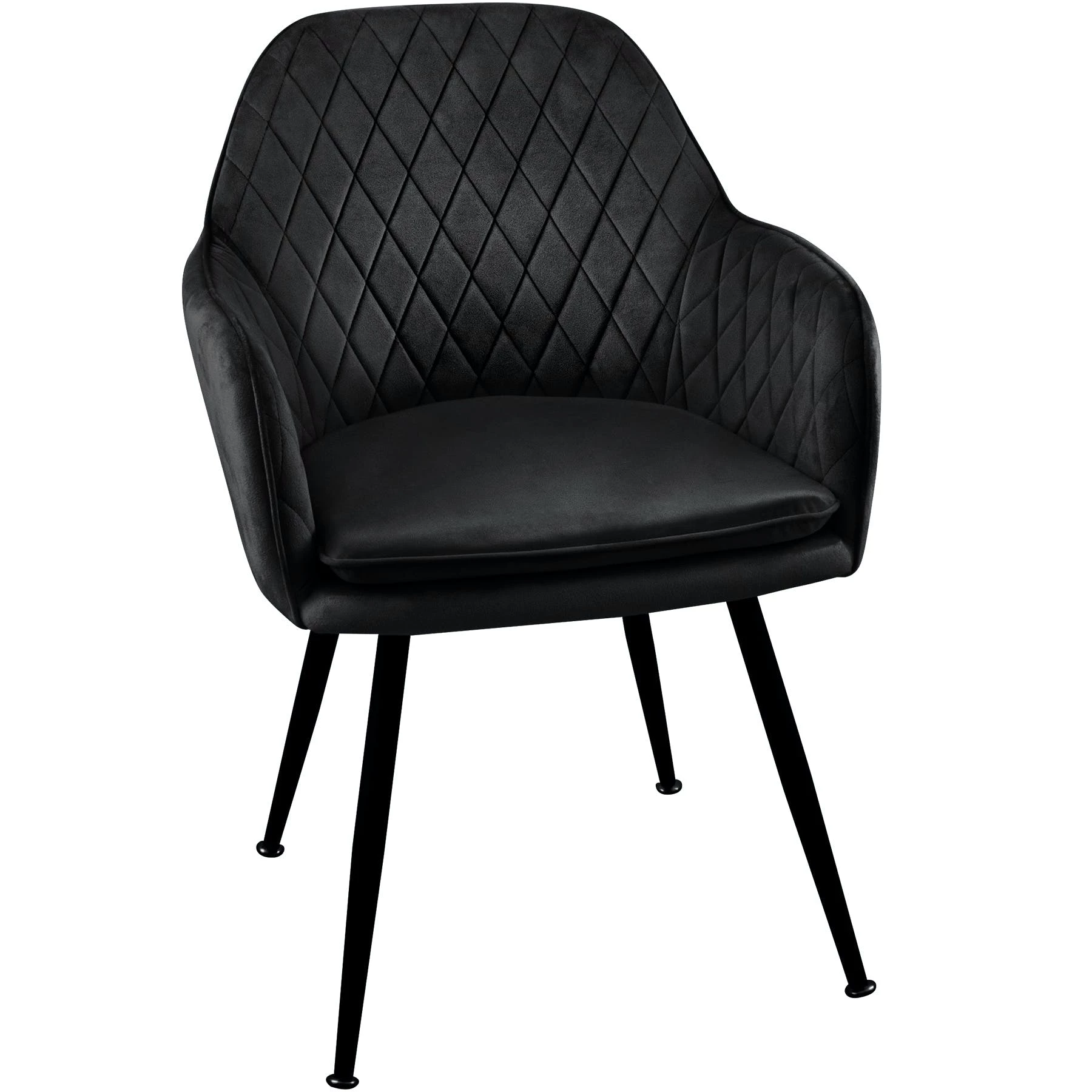 Null Esszimmerstühle Design Stuhl Mit Arm-Rücklehne Wohnzimmerstuhl Polsterstuhl Samt 1 St. Schwarz